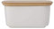 Maxwell & Williams AW0203 Butterdose eckig, Weiß, Porzellan, 700 ml Füllvolumen – Kitchen – mit Holz-Deckel, Geschenkbox