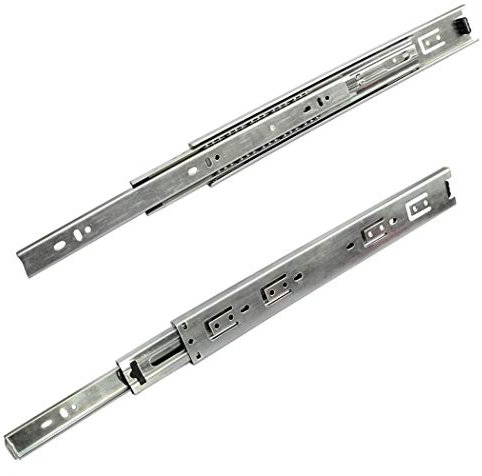 AERZETIX: Par de guías correderas con rodamiento de bolas para cajones extracción total 45mm 45kg (35cm)
