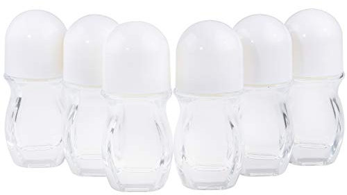 Kare & Kind Leere nachfüllbare Roll-On-Deodorant Flaschen aus Glas (6-Pack) Auslaufsicher 30 ml (30 ml) mit Aufklebern - Twist-Kappe für hausgemachtes natürliches Deodorant, Mückenschutz, Sonnencreme