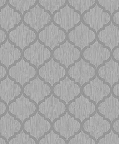 Glitter Trellis Wallpaper Silver Metallic Sparkle Geometric Y�L Crystal