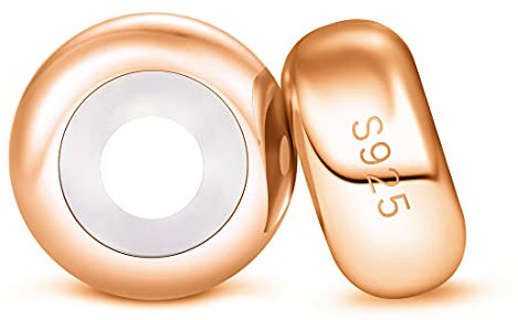 2 PCS Spacer Charm Stopper Roségold für Pandora Charms Armbänder 925 Sterling Silber “MEHRWEG”