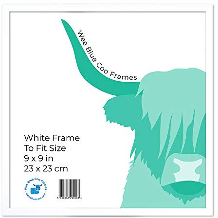 Wee Blue Coo 9x9 White Wooden Picture Frame 9 x 9 Inch (22.86 x 22.86cm) Picture Framing Glass Photo Frame