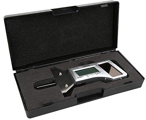 Calibrador Digital de Profundidad de la Banda de Rodadura, Calibre Profundidad de Energía Solar de 0-25 mm 0.01 mm, Regla de Medición de Profundidad de Neumáticos de Acero Inoxidable(0-25mm)