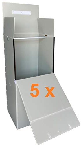 Buschipack 5 x Kleiderbox, Umzugsbox aus Kunststoff, 135 x 60 x 50 cm, Langlebig, Wiederverwendbar, hohe Tragkraft, Robust, bis zu 50 kg (5)