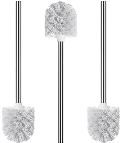 WELLGRO 3 x Edelstahl WC-Bürste weiß - Ersatz Toilettenbürste - Klobürste - Bürste - Ersatztoilettenbürste - Ersatzbürste