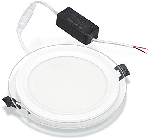 Popp® Panel Downlight LED Cristal diseño redondo Moderno 12W luz fria 6000K ahorro 80% energia diseño minimalista IP20 (6000K, 12W)