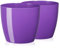 Tymar Blumentopf, 2er-Pack, Runde Form, Übertopf (Violett, ø 14 cm)