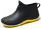 GURGER Stivali di Gomma Donna Impermeabili Scarpe da Pioggia Stivaletti Pioggia Bassi Antiscivolo Nero Giallo 42 EU