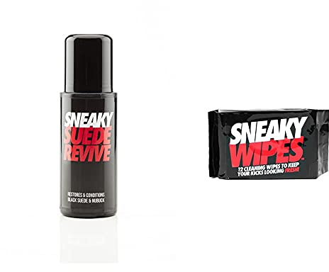 SNEAKY Unisex Sbrev Suede Renovator, Black, 100ml UK & Men's Sbwip Shoe wipes, Black, One UK