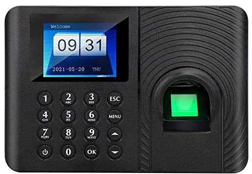 2.4 pulgadas LCD pantalla biométrica huella digital contraseña asistencia máquina sistema registrador check-in reloj de tiempo para empleados pequeña empresa USB descarga datos tiempo