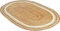 Ripaz Vogue Jute Teppich - Natürliche Jute Handgeflochten Oval Area Rug für Flur & Wohnzimmer (60 x 90 cm, Beige + Weiße Linie)