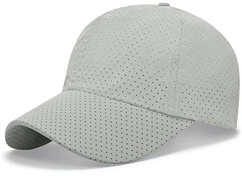 Mens Running Cap - Breathable Summer Sun Hat Baseball Cap for Men UK Grey