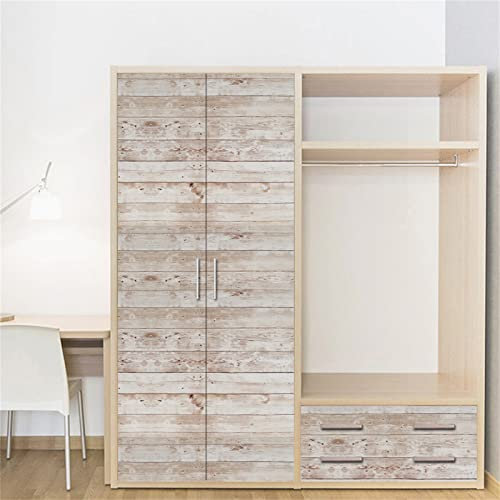 JOLIHOME Selbstklebende Tapete Holzpaneel-Effekt Braunes Kontaktpapier zum Abziehen und Aufkleben Abnehmbare Klebrige Rückseitenfolie Vinylfilmrollen für Schrank Tür Dekoration 44x500cm