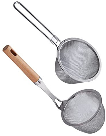 Kichvoe 2stücke Edelstahl Filterlöffel Tragbare Küchengeräte Mit Langem Griff Hitzebeständig Für Suppen Und Öle Teiliges Mit Aufhängeloch Für Hot Pot Abseihen Von Lebensmitteln
