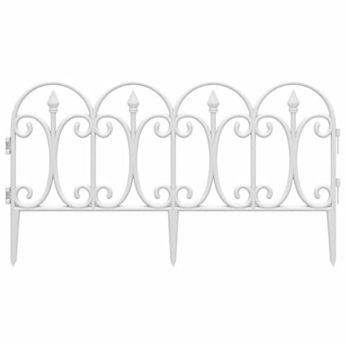 Gecheer Rasenkante Beetumrandung, Beeteinfassung Gartenpalisade Raseneinfassung Palisade Weiß 10 m PP, für Blumenbeete, Rasenflächen, Sträucher, Bäume, Büsche