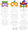 Landifor 24 Stücke Halloween Maske zum Ausmalen Kinder Papiermaske Basteln Kreative Geschenk für Mädchen Junge Halloween Karneval Maskerade Cosplay Party