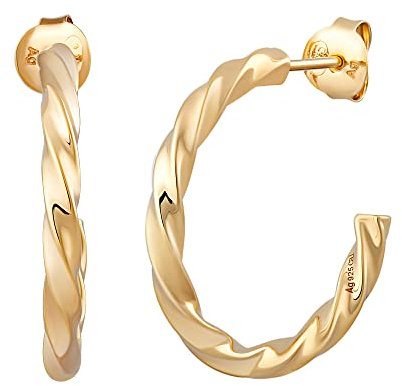 cai Damen Creole 925/- Sterling Silber 2,5cm Glänzend gelb 274210080V