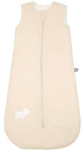 Nattou Baby-Schlafsack für den Sommer, Hund Charlie, 90 cm, Vegan, Strick (Außen), Baumwolle/Polyester, Beige
