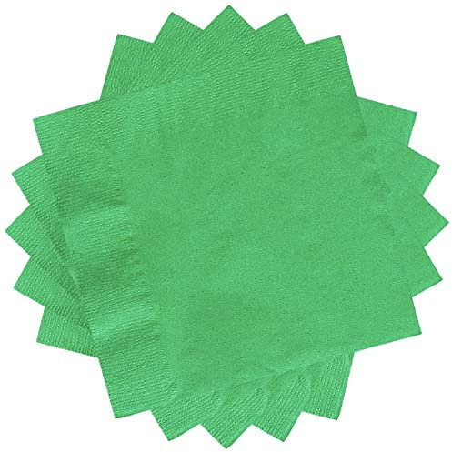 20 servilletas de fiesta verde bosque, decoración de vajilla verde oscuro para niños y adultos, decoración de fiesta de Navidad y día de San Patricio