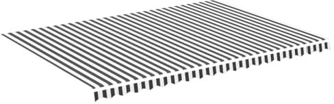 vidaXL Tela de Repuesto para Toldo Parte Superior Dosel Lona Recambio Jardín Patio Terraza Balcón Parasol Refugio Gris Antracita y Blanco 5x3,5 m