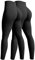 OQQ 2-teilige Yoga Leggings für Damen Nahtlos Workout Hohe Taille Po-Lifting Athletische Leggings Schwarz Schwarz