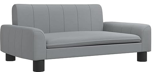 vidaXL Cama para Perros, Sofá Cama para Mascotas Pequeñas, Cama Elevada con Patas, Asiento de Perros Gatos, Tela Gris Claro 70x45x30 cm