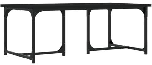 vidaXL Couchtisch, Beistelltisch mit Metallgestell, Tisch Sofatisch für Wohnzimmer, Kaffeetisch Teetisch, Modern, Schwarz Holzwerkstoff