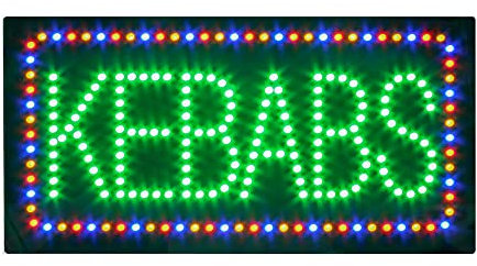 Panneau LED Kebabs, panneau ouvert à LED super lumineux, panneau de commerce LED, panneau de magasin, panneau de fenêtre