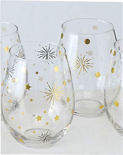 Steinnacher Boltze Wasserglas Sylvie 2er Set Trinkglas mit goldenem Muster