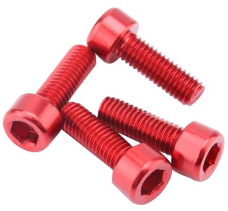 Vis à douille en aluminium pour vélo pour porte-bidon - Rouge 4pcs