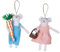 Colcolo Ornements suspendus en forme de souris en feutre, 2 pièces, pendentifs suspendus, ornements d'arbre de noël de dessin animé pour arbre de noël,
