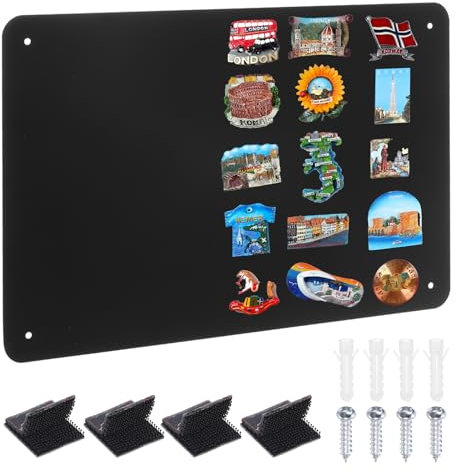 PATIKIL 11x17 Magnetic Board, Magnet Board Magnetic Wall Board Bulletin Board Small Metal Display Board Steel for Wall Magnets Collection Display Photo Spice Note Craft Fridge RV, Black