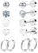 6 Paar Titan Ohrringe Set Für Damen Und Herren - Hypoallergene Stahl Ohrstecker, Piercing Knorpel Flatback Stecker Für Mehrere Ohrlöcher
