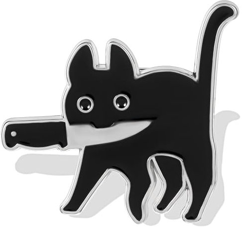 Mabor Épingles en forme de chat amusant en émail - Motif chat noir - Pour sacs à dos, badges, sacs, vestes, chapeaux - Accessoire pour hommes, femmes et filles