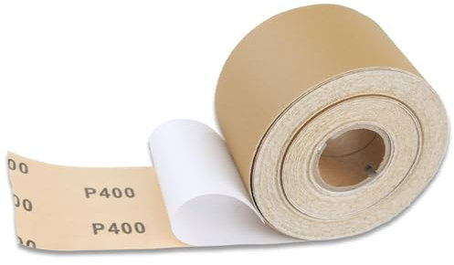 LEONTOOL Rollo de papel de lija de grano 400, rollo continuo de 20 yardas de largo, 2-3/4 pulgadas de ancho, papel de lija PSA, autoadhesivo PSA Stickyback para carpintería automotriz, lijadora de