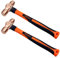 WEDO 2-Piece Copper Ball Peen Hammer Set, 12 oz + 12 oz(3/4lb+3/4lb), Ball Pein Hammer with Fiberglass Handle, Die-Forge, Corrosion Resistant, DIN Standard