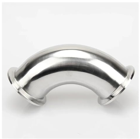 1.5 2 2.5 3 3.5 4 Quick Assembly Elbow 90 Degree 304 316 Stainless Steel Clamp Type Flange Buckle Right Angle Elbow(304,32mm OD K50.5mm)