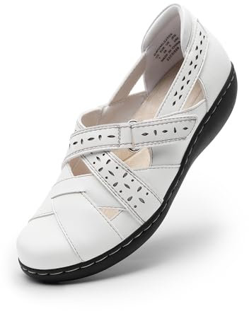 DREAM PAIRS Mocassini da Donna Scarpe Slip-on Scarpe Casual Comode Scarpe Basse Scarpe da Lavoro Sandali con Punta Chiusa,Size 41.5,Bianco,DWUMLS2508