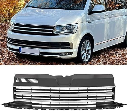 ZanLIn Auto Front Kühlergrille für VW T6 2015 2016 2017 2018 2019, Auto Frontstoßstangen-Kühlergrill Fronteinlassgitter Kühlergrill Grill Frontgrill