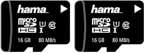 Hama microSD | microSDHC | microSDXC Karte 16GB 80MB/s Übertragungsgeschwindigkeit Class 10 microSD Speicherkarte im Mini-Format Mini SD z. B. für Android Handy, Smartphone, Tablet, Nintendo UHS-I