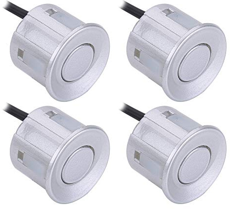 Högkänslighet Parkeringssensorer för Parkeringsplats med Premium Väderbeständig Radarsond - Universal Backup Assistent Delar - Silver 4 st. (Silver)