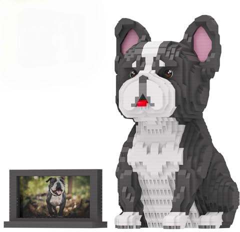 HJPLPXH Französische Bulldogge Klemmbausteine Set, Mikro Mini Haustier-Hund | Bauklötze Set mit geheimer versteckter Ablagebox drinnen, ideales für Hundefreunde