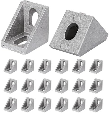 Xkzhrr 20 Pièces Profile Aluminium 20x20, Connecteur D'angle, Equerre de Fixation Angle Droit Support, Profile Aluminium 20x20, pour Fixation et Réparation de Meuble