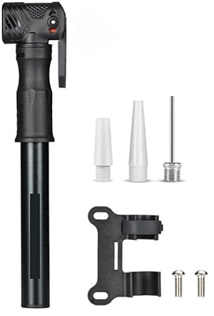 Mini Bike Pump with Pressure Gauge, [80-100 PSI] Diyife Aluminium Alloy Portable Bicycle Fast Tyre Inflation Pump Fits Presta & Schrader Valve, Cycle Pump for Road Mountain Bike Ball & Swimming Ring