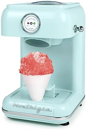NexaGeniX Eismaschine Eismaschinen, klassischer Retro-Einzelaufsatz-Schneekegelbereiter, inklusive 1 wiederverwendbarem Plastikbecher Eismaschine für Haushalt