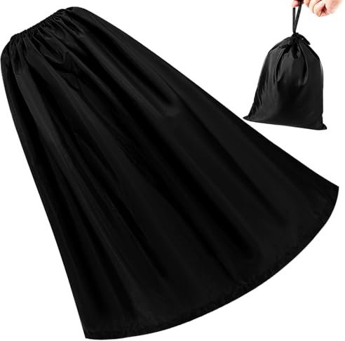 Portable Umkleide Change Kleid Hülle Schwarz 1,2m für Strand | Polyester Satin, Einfache Elegante Optik, Privates Umziehen, Inklusive Aufbewahrungstasche Zufällige Farbe