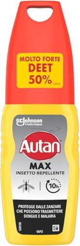 Autan Max, Deet 50%, Spray Antizanzare Repellente Forte, 1 x 100 ml | Protegge dalle Zanzare che possono trasmettere Dengue e Malaria, Insetto Repellente, Fino a 10h di protezione
