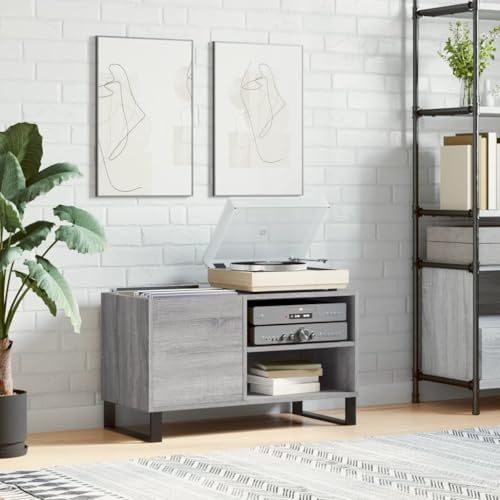 Ordellia Sonoma - Armario con paneles (85 x 38 x 48 cm, madera con patas de hierro, almacenamiento de medios, aparador, aparador, TV para disco, hifi rack y organización de la sala de estar