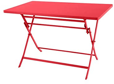 Hespéride - Table de Jardin Pliante Rectangulaire Greensboro Groseille - 4 Places - Acier Traité Epoxy Traitement Antirouille Renforcé