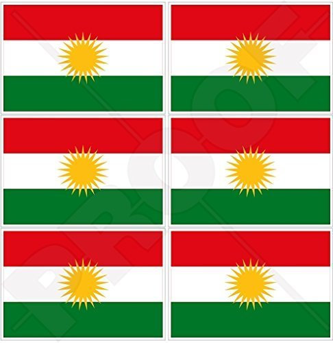 KURDISTAN Flagge, Kurd Alaya Rengîn Kurdisch 40mm Mobile, Handy Vinyl Mini Aufkleber, Abziehbilder x6 Stickers